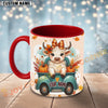 Joycorners Cute Cow Fall Pumpkin Truck Custom Name Mug