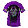 Joycorners Custom Mechanic Shirt, Personalized Work Uniform, Custom Name & Department, Cool Mechanic Graphic Tee, Purple Engine Skull Design PT2609