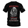 Joycorners Mechanic Skeleton Shirt, Funny Fix Stupid Graphic Tee, Unique Gift for Mechanics, Skull and Bones Design, Humor Apparel for Auto Repair PT2609