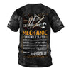 Joycorners Personalized Mechanic T Shirt Custom Name Hourly Rate Funny Auto Repair Garage Workwear Tee Car Repair Wrench Shirt Gift For Men Dad PT2609