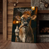 Joycorner Jersey Smoking Cow Flipping Finger Attitude Wall Art Custom Name Rustic Canvas