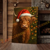 Joycorner Highland Cow Santa Hat Christmas Tree 3D Wrapped Canvas