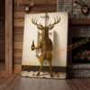 Joycorner Funny Deer Drinking Beer Restroom – 3D Wrapped Canvas