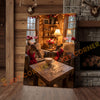 Joycorners Cozy Deer Couple Cabin Coffee Scene Personalized Name Canvas