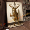 Joycorner Funny Deer Drinking Beer Restroom – 3D Wrapped Canvas
