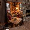 Joycorners Cozy Deer Couple Cabin Coffee Scene Personalized Name Canvas