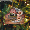 Joycorners Personalized Rustic Barn Black Angus Christmas Acrylic Ornament