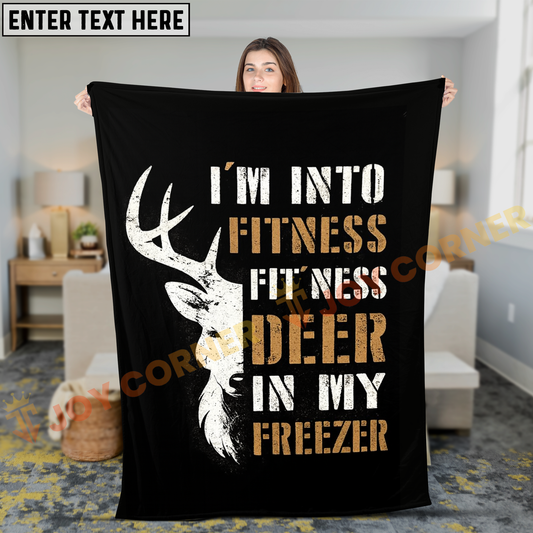 Joycorners Funny Hunt Quote Fitness Deer In My Freezer Split Face Personalized 3D Blanket