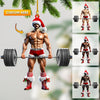 Joycorners Weightlifter Santa Christmas Ornament, Personalized Ornament 2D Flat LM2211