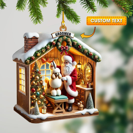 Joycorners Santa Groomer Home Decor Christmas Ornament, Personalized Ornament 2D Flat LM2211