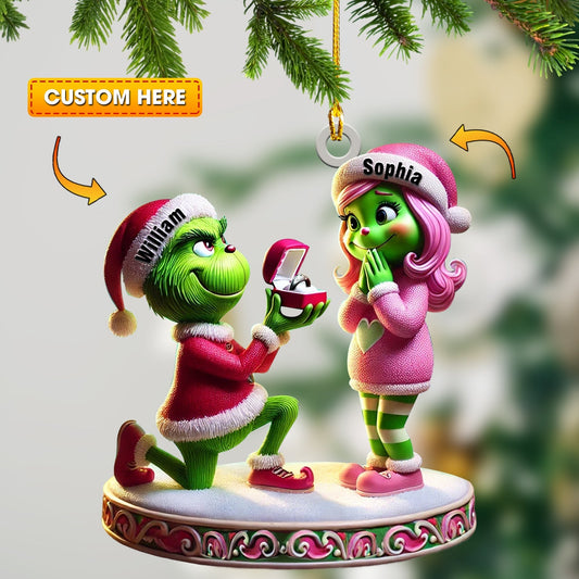 Joycorners Propose Home Decor Christmas Ornament, Personalized Ornament 2D Flat LM2211