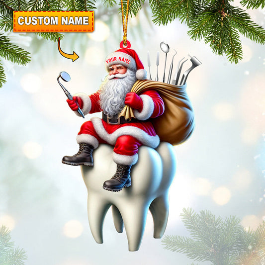 Joycorners Dentist Santa Home Decor Christmas Ornament, Personalized Ornament 2D Flat LM2211