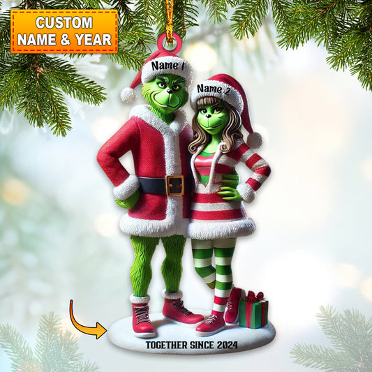 Joycorners ELF Couple Home Decor Christmas Ornament, Personalized Ornament 2D Flat LM2211