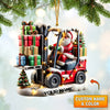 Joycorners Forklift Santa Christmas Ornament, Personalized Ornament 2D Flat LM2211