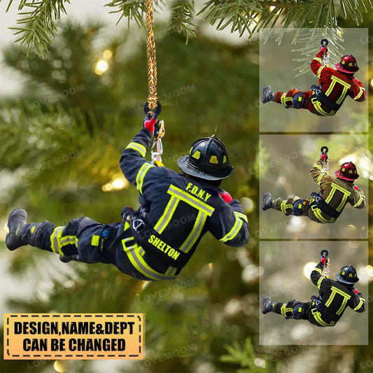 Joycorners Personalized Firefighter Christmas-Two Sided Ornament 2D Flat LM1611