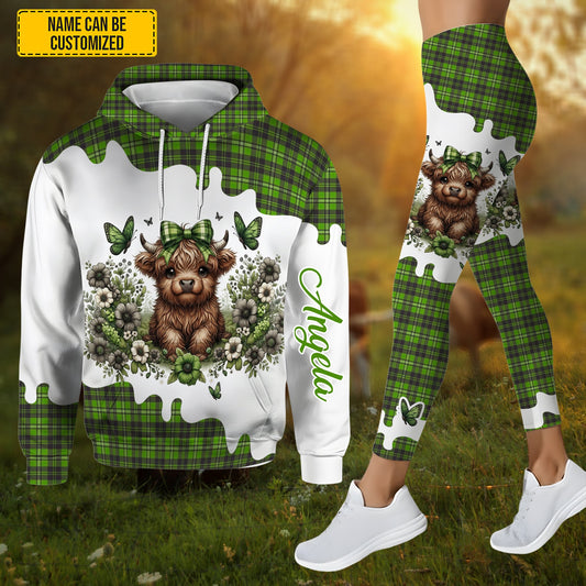 Joycorners Floral Highland Cow - Personalized Hoodie and Leggings LM2811
