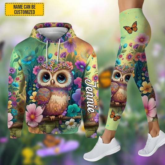 Joycorners Owl Flowers - Personalized Hoodie and Leggings LM2811