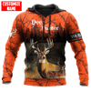 Joycorners Personalized Name Deer Hunting Orange Green Camo 3D Design All Over Printed