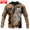Joycorners Customized Name Owl Hunting 3D Design All Over Printed