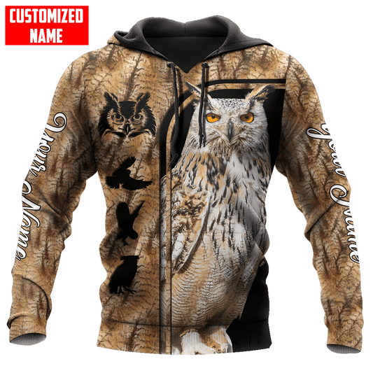 Joycorners Customized Name Owl Hunting 3D Design All Over Printed