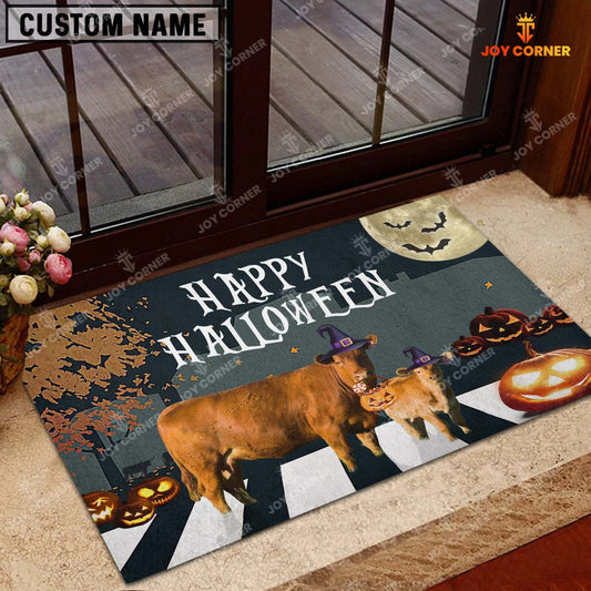 Joycorners Red Angus Happy Halloween Doormat