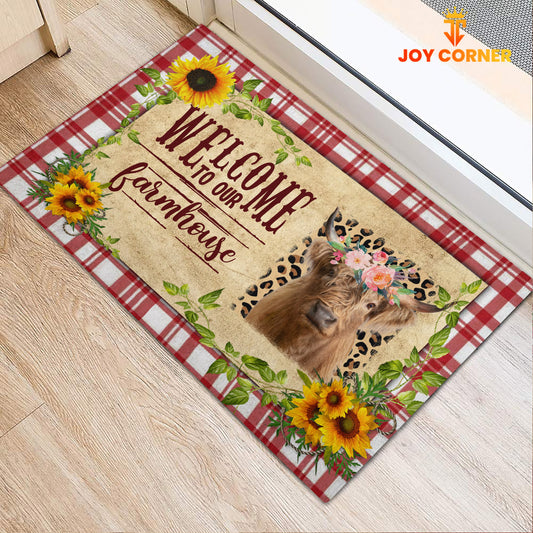 Joycorners Highland Cattle Welcome To Our Farmhouse Doormat