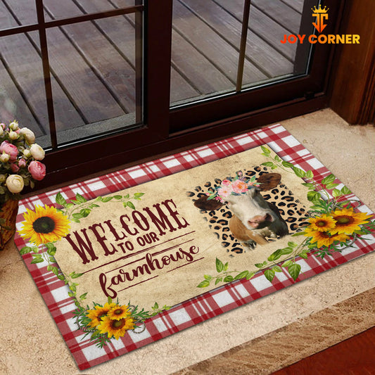 Joycorners Simmental Cattle Welcome To Our Farmhouse Doormat