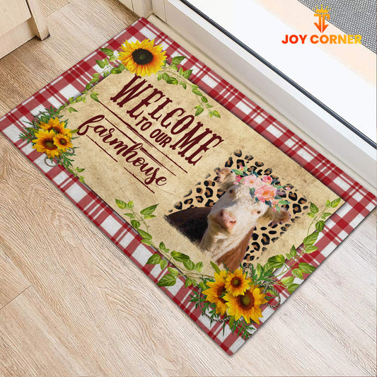 Joycorners Hereford Cattle Welcome To Our Farmhouse Doormat