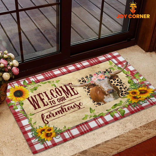 Joycorners Texas Longhorn Welcome To Our Farmhouse Doormat