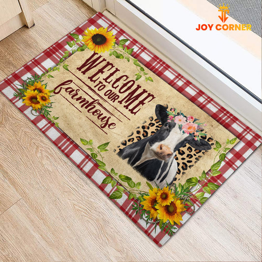 Joycorners Holstein Cattle Welcome To Our Farmhouse Doormat