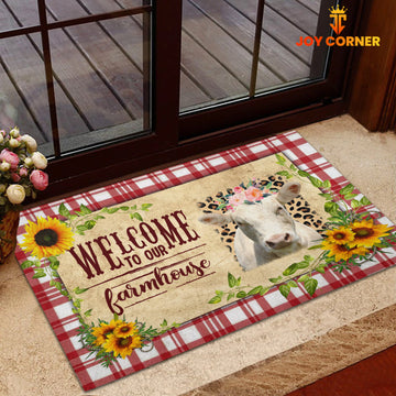 Joycorners Charolais Cattle Welcome To Our Farmhouse Doormat