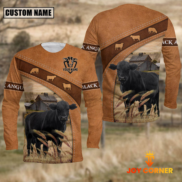 Joycorners Black Angus On The Farm Customized Name Long Sleeve Shirt