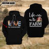 Joycorners Farm Custom Text Love Belted Galloway US Flag 3D Printed Hoodie