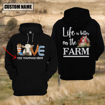 Joycorners Farm Custom Text Love Charolais US Flag 3D Printed Hoodie
