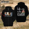 Joycorners Farm Custom Text Love Charolais US Flag 3D Printed Hoodie