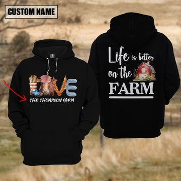 Joycorners Farm Custom Text Love Beefmaster US Flag 3D Printed Hoodie