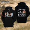 Joycorners Farm Custom Text Love Brahman US Flag 3D Printed Hoodie
