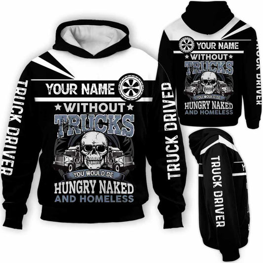 Joycorners Skull Truck Driver 3D Custom Name Full Print Shirts