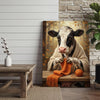 Joycorners Cozy Cow Knitting Canvas Wall Art