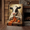 Joycorners Cozy Cow Knitting Canvas Wall Art