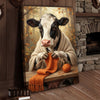 Joycorners Cozy Cow Knitting Canvas Wall Art