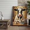 Joycorners Intellectual Cow Laptop Canvas Wall Art