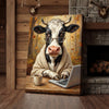 Joycorners Intellectual Cow Laptop Canvas Wall Art