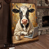 Joycorners Intellectual Cow Laptop Canvas Wall Art
