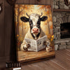 Joycorners Cow Reading Newspaper Canvas Wall Art
