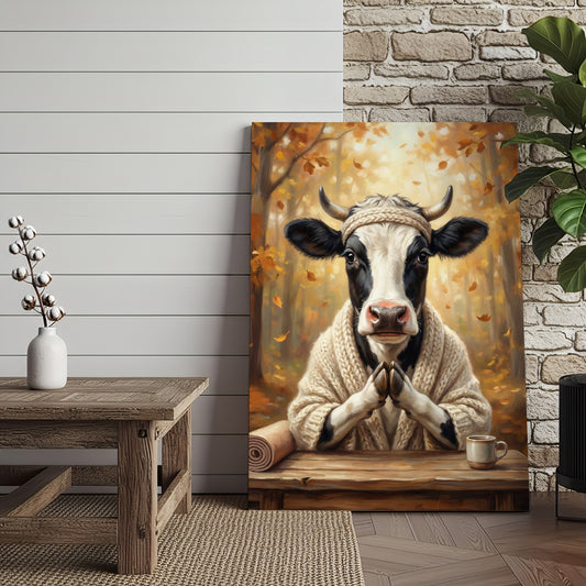 Joycorners Yoga Cow Meditation Canvas Wall Art