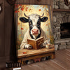 Joycorners Bookworm Cow Reading Canvas Wall Art