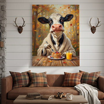 Joycorners Selfie Cow Phone Canvas Wall Art