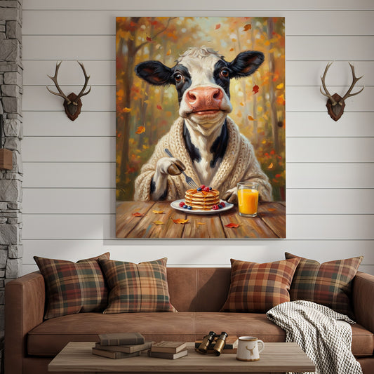 Joycorners Selfie Cow Phone Canvas Wall Art