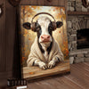 Joycorners Music Lover Cow Headphones Canvas Wall Art